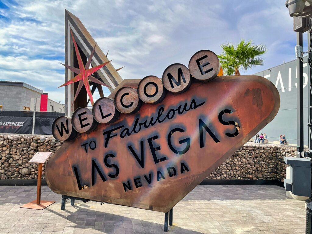 Welcome to Fabulous Las Vegas Nevada sign during the day.
